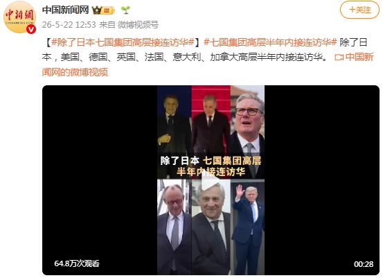 七国集团高层接连访华 除了日本